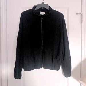 Melloday Black Track Zip Jacket